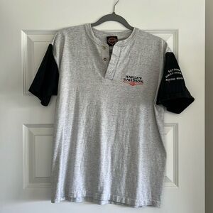Vintage Harley Davidson Henley Tee